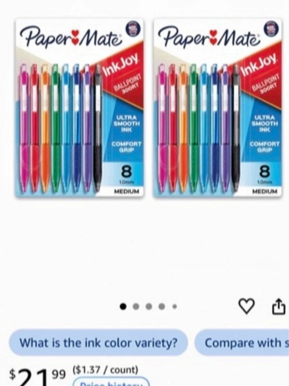 Paper Mate InkJoy 300 RT Ballpoint Pens 8-Pack Multicolor